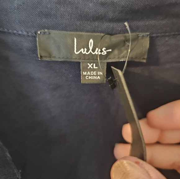 Lulus NWT Impression Navy Blue Midi Dress with Pockets Size XL - Picture 2 of 5